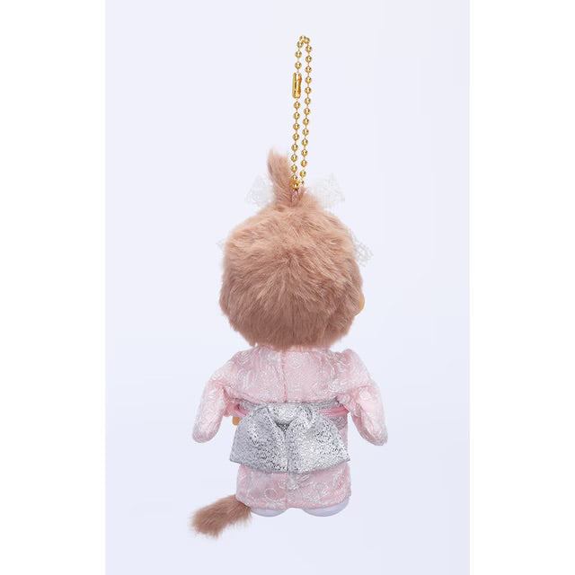 Monchhichi x Kyugetsu Milk Tea Brown Kimono Girl Keychain (Rare)