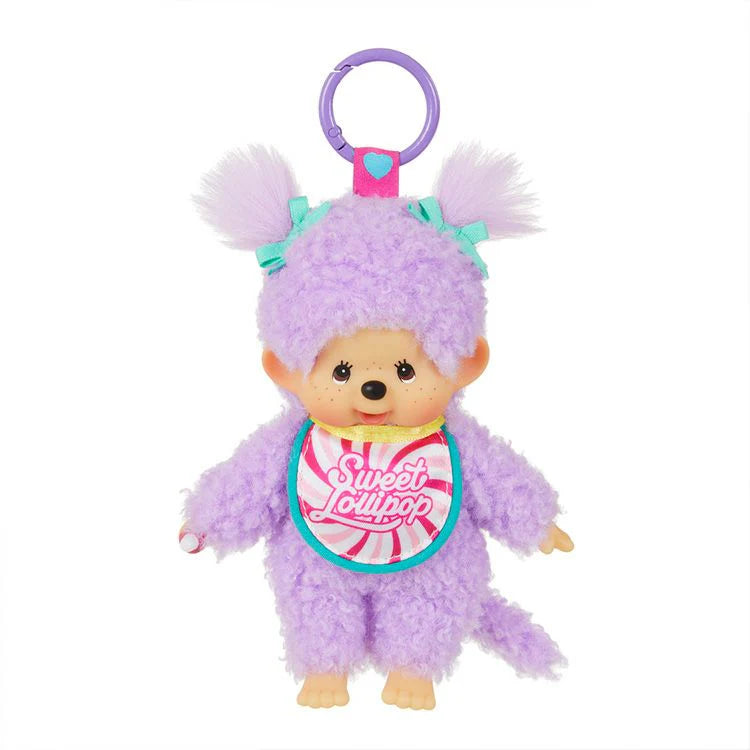 Monchhichi Bag Charm Purple Lollipop