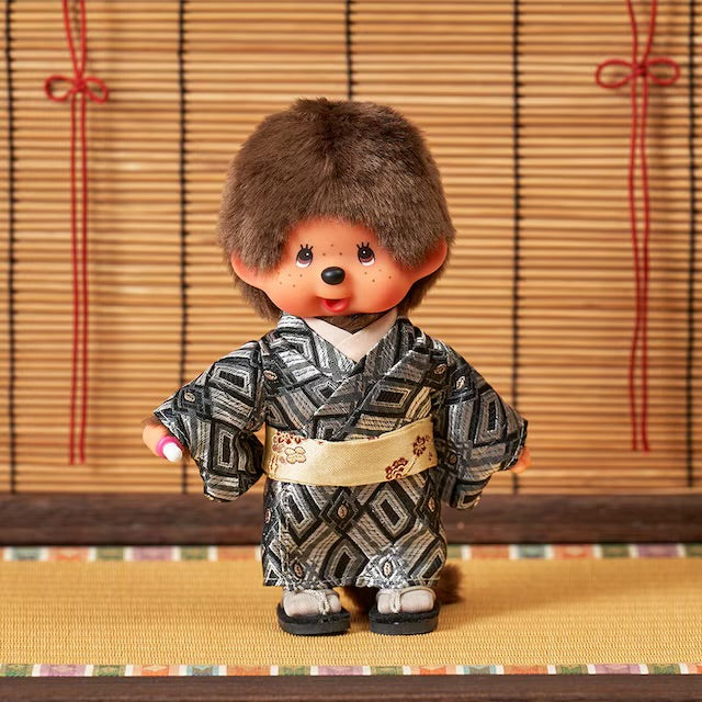 Monchhichi x Kyugetsu Black Kimono Boy Plush