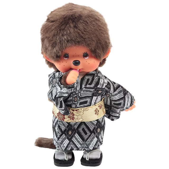 Monchhichi x Kyugetsu Black Kimono Boy Plush