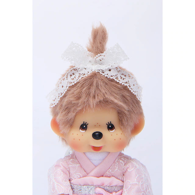 Monchhichi x Kyugetsu Milk Tea Brown Kimono Girl Keychain (Rare)