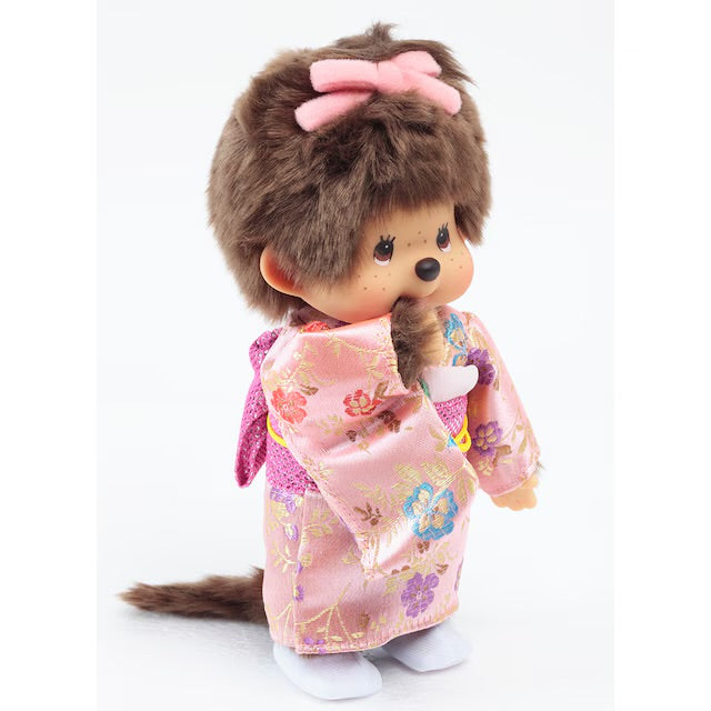 Monchhichi x Kyugetsu Pink/Gold Kimono Girl Plush