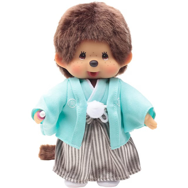 Monchhichi x Kyugetsu Blue Hakama Kimono Boy Plush