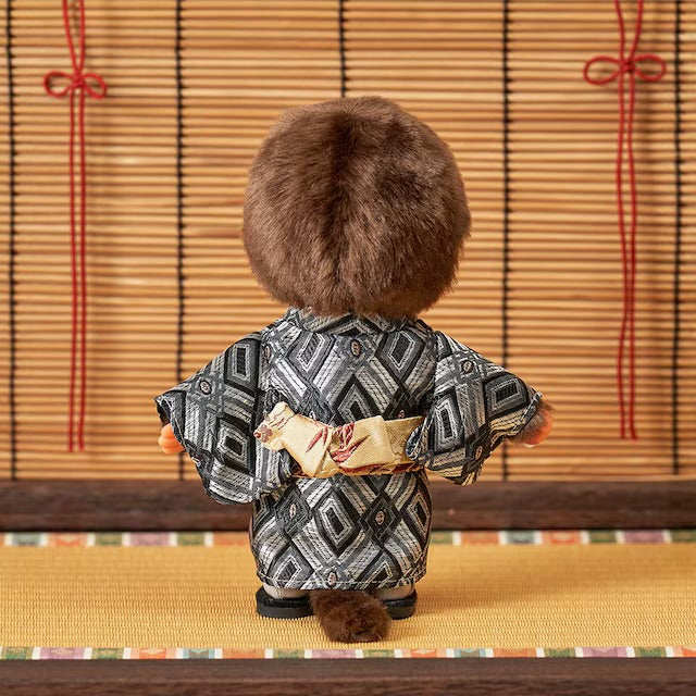 Monchhichi x Kyugetsu Black Kimono Boy Plush