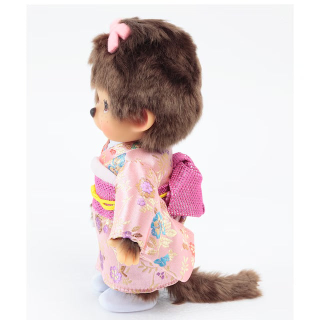 Monchhichi x Kyugetsu Pink/Gold Kimono Girl Plush