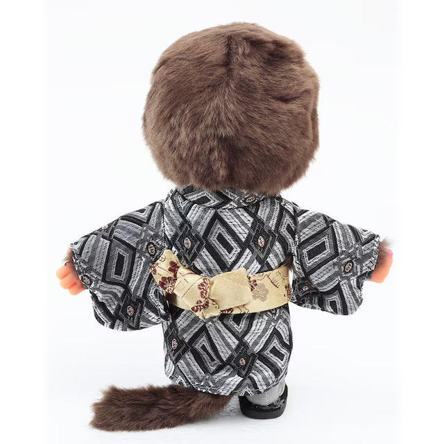 Monchhichi x Kyugetsu Black Kimono Boy Plush